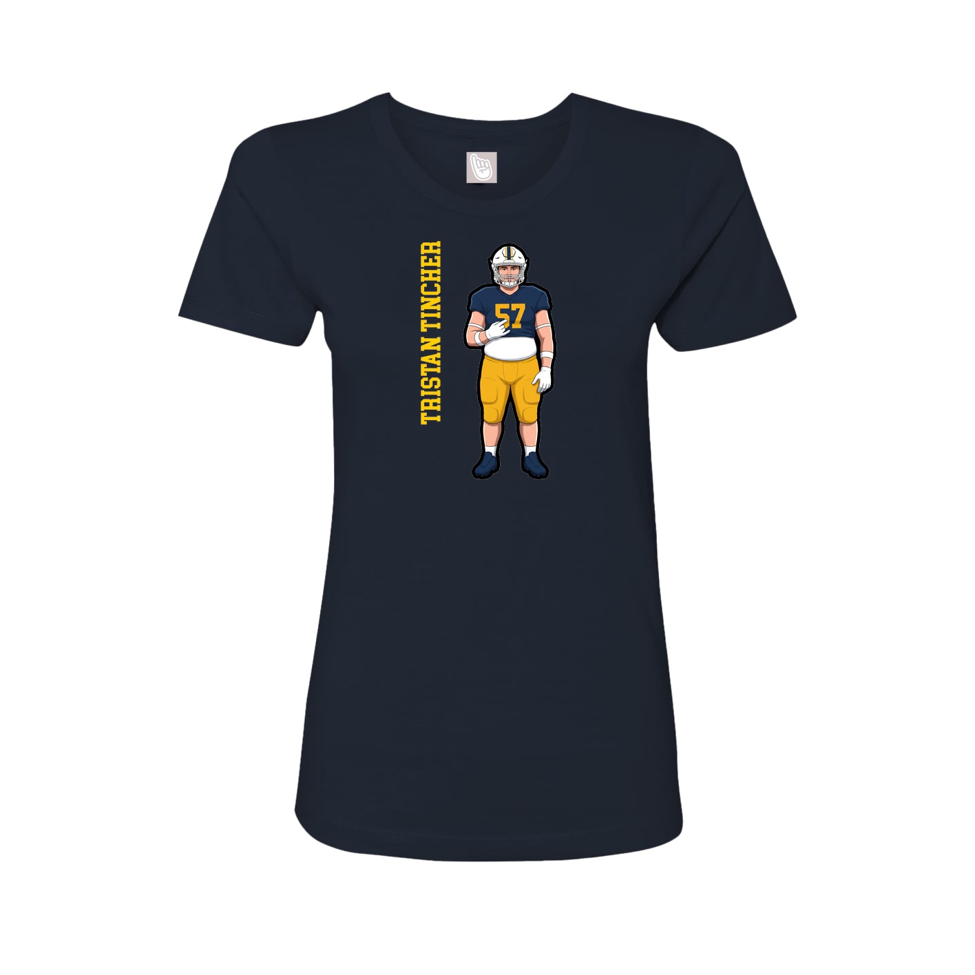 Womens Tee — Name Vertical in Navy