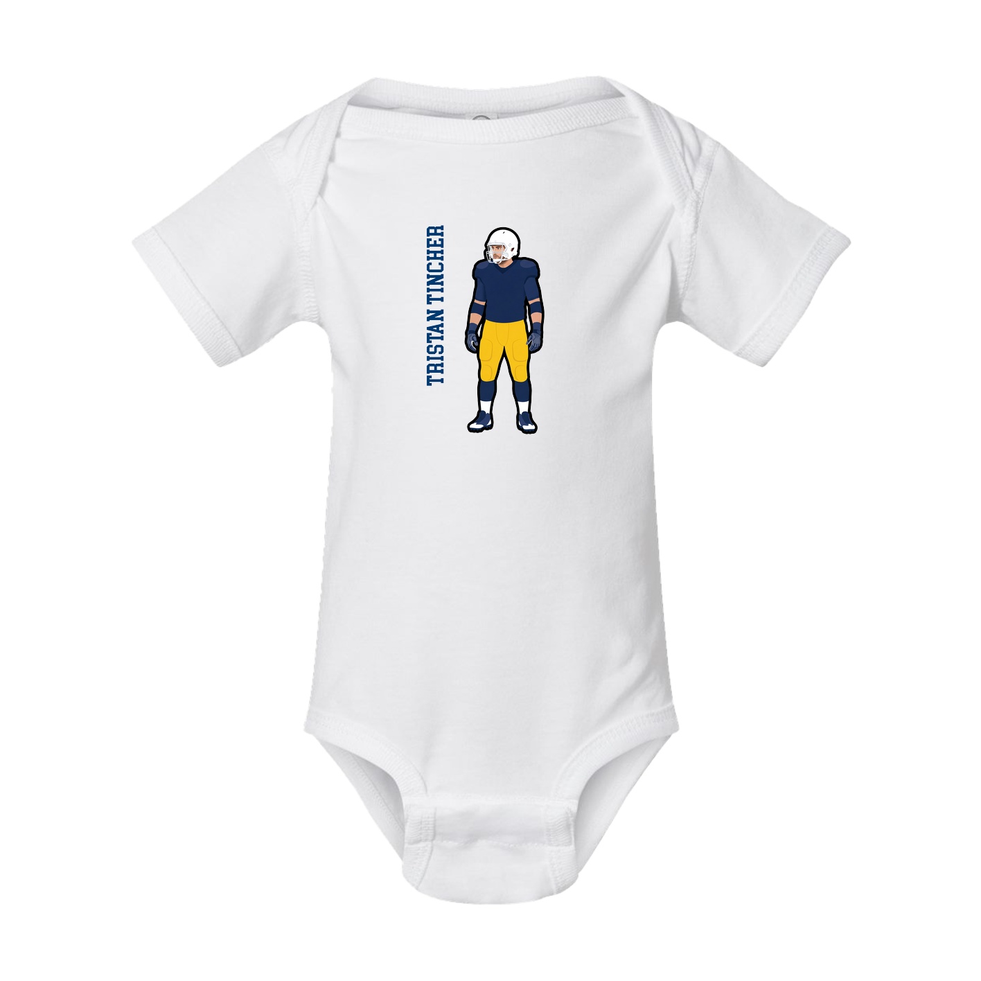 Baby Onesie — Name Vertical in White