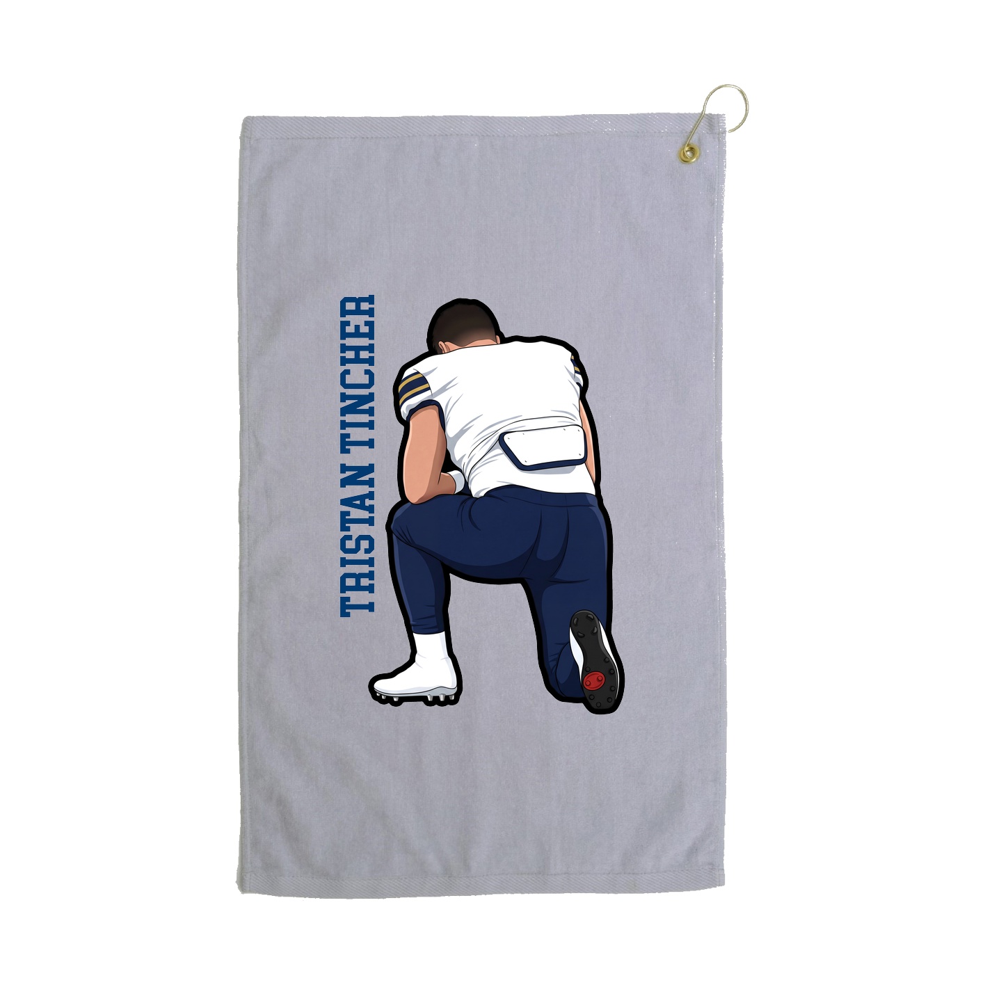 Golf Towel — Name Vertical in Grey