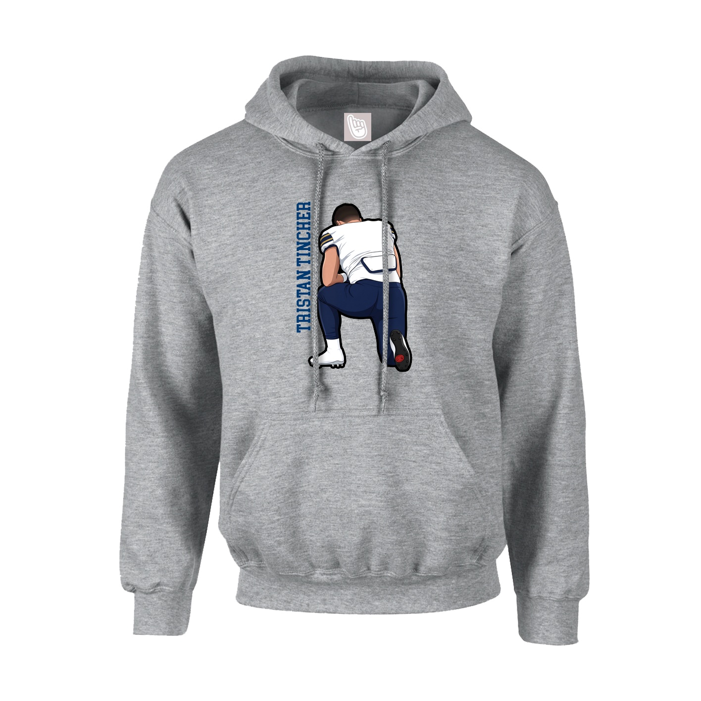 Youth Hoodie — Name Vertical in Grey