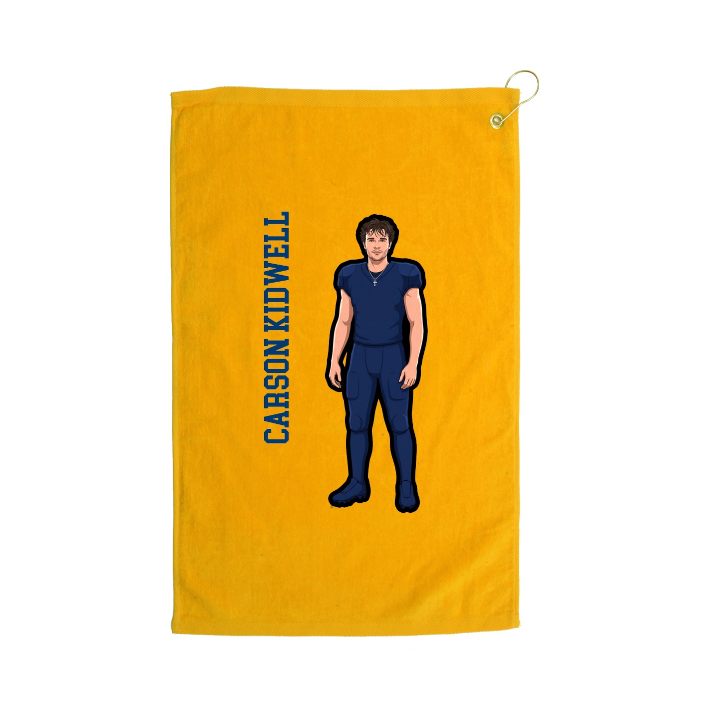 Golf Towel — Name Vertical in Gold