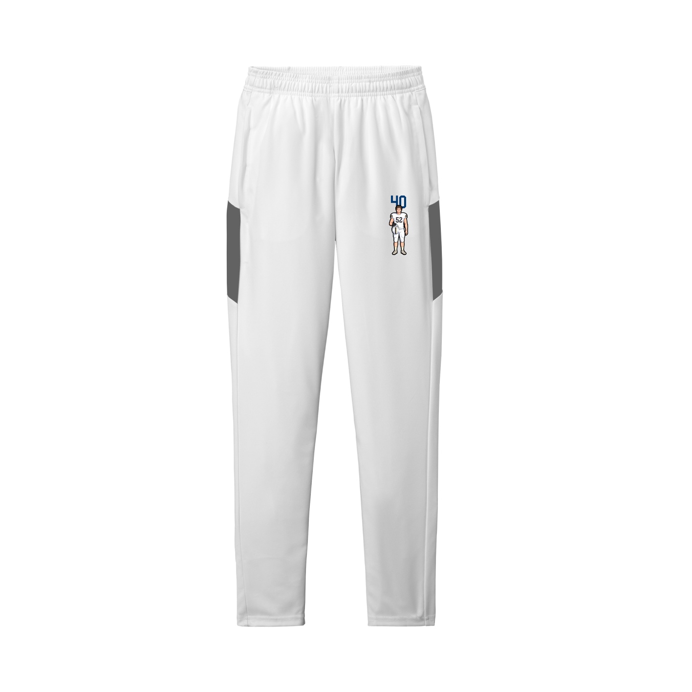 Team Travel Pant — Number Top in White/Grey