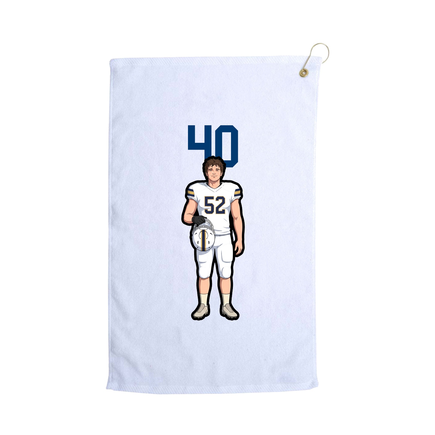 Golf Towel — Number Top in White