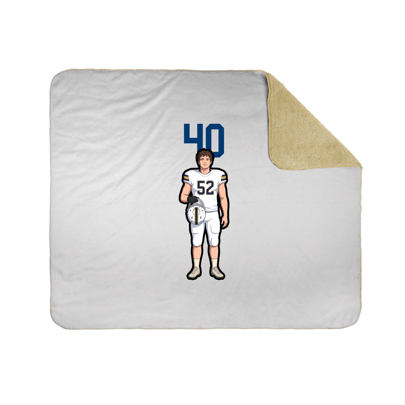 Throw Blanket — Number Top in White