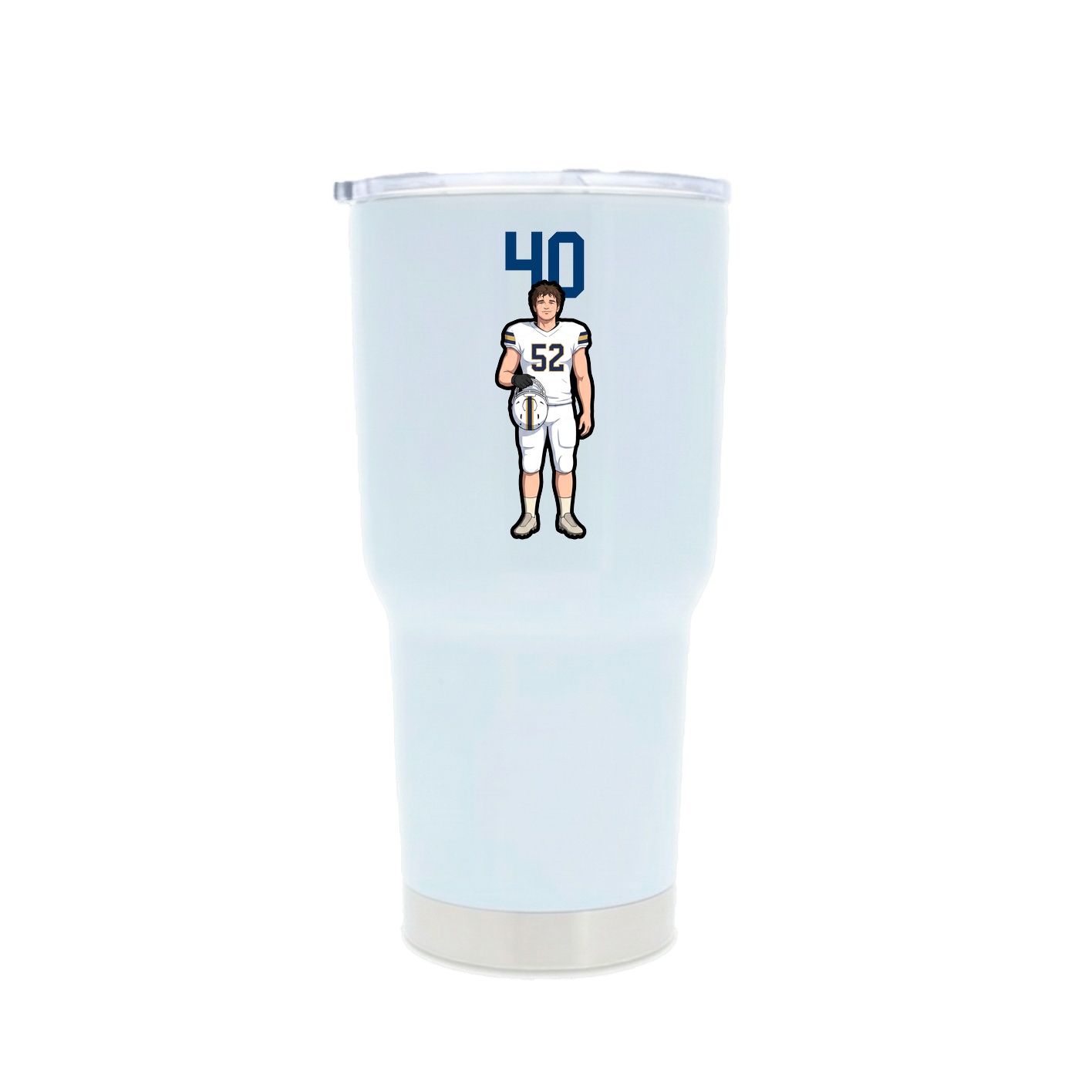 30oz Stainless Steel Tumbler — Number Top in White