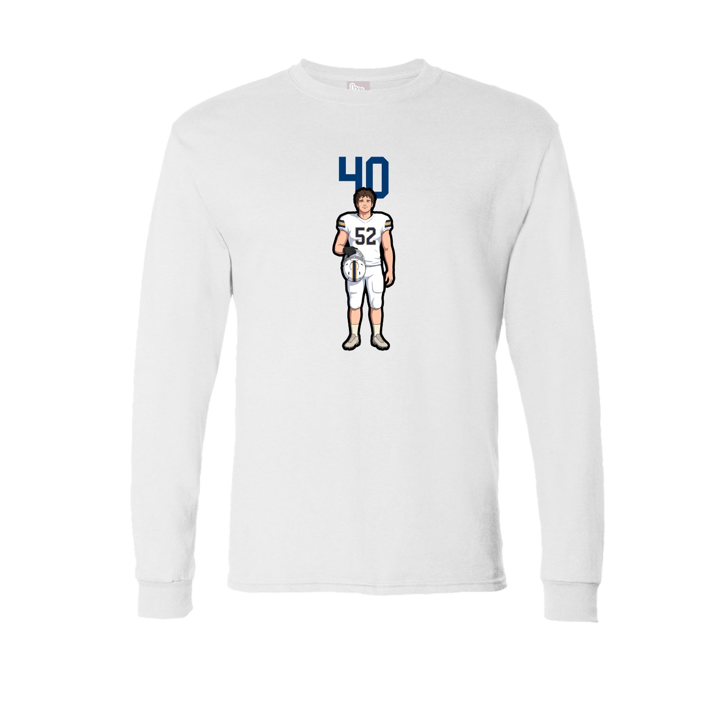 Long Sleeve Tee — Number Top in White