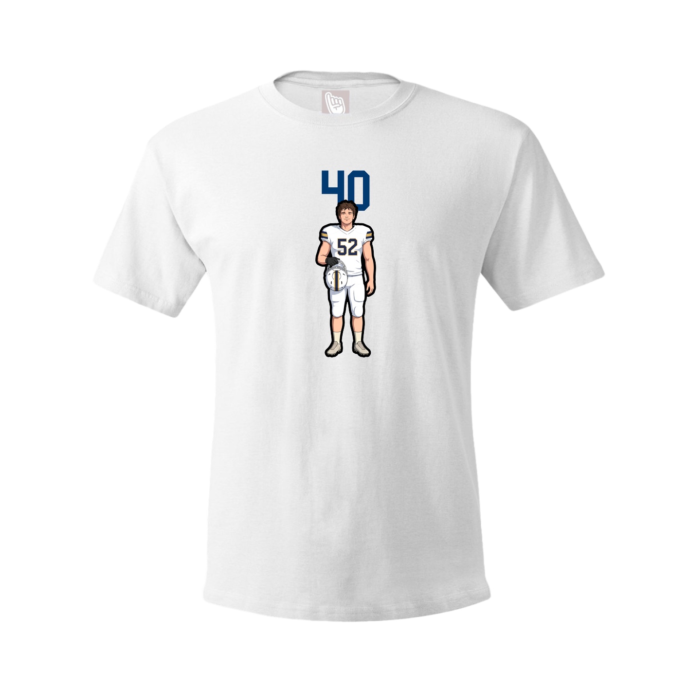 Youth Tee — Number Top in White