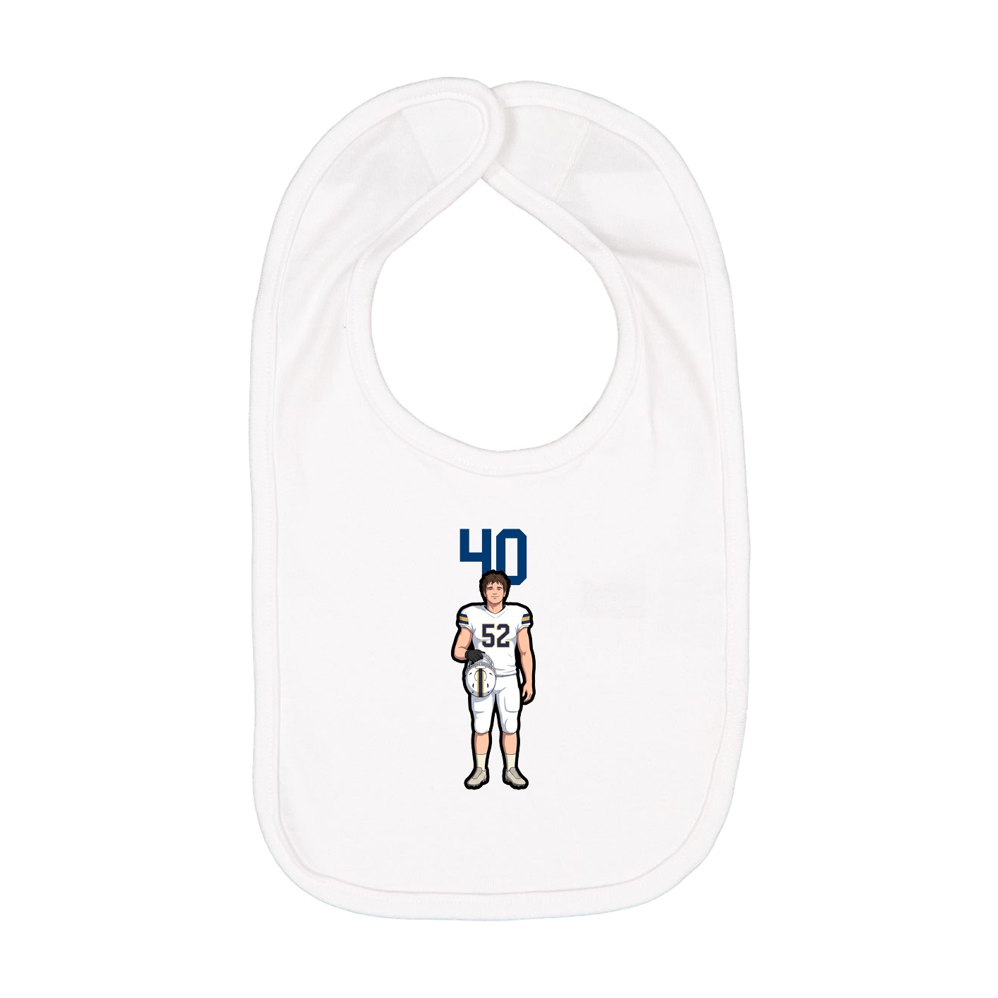 Infant Bib — Number Top in White