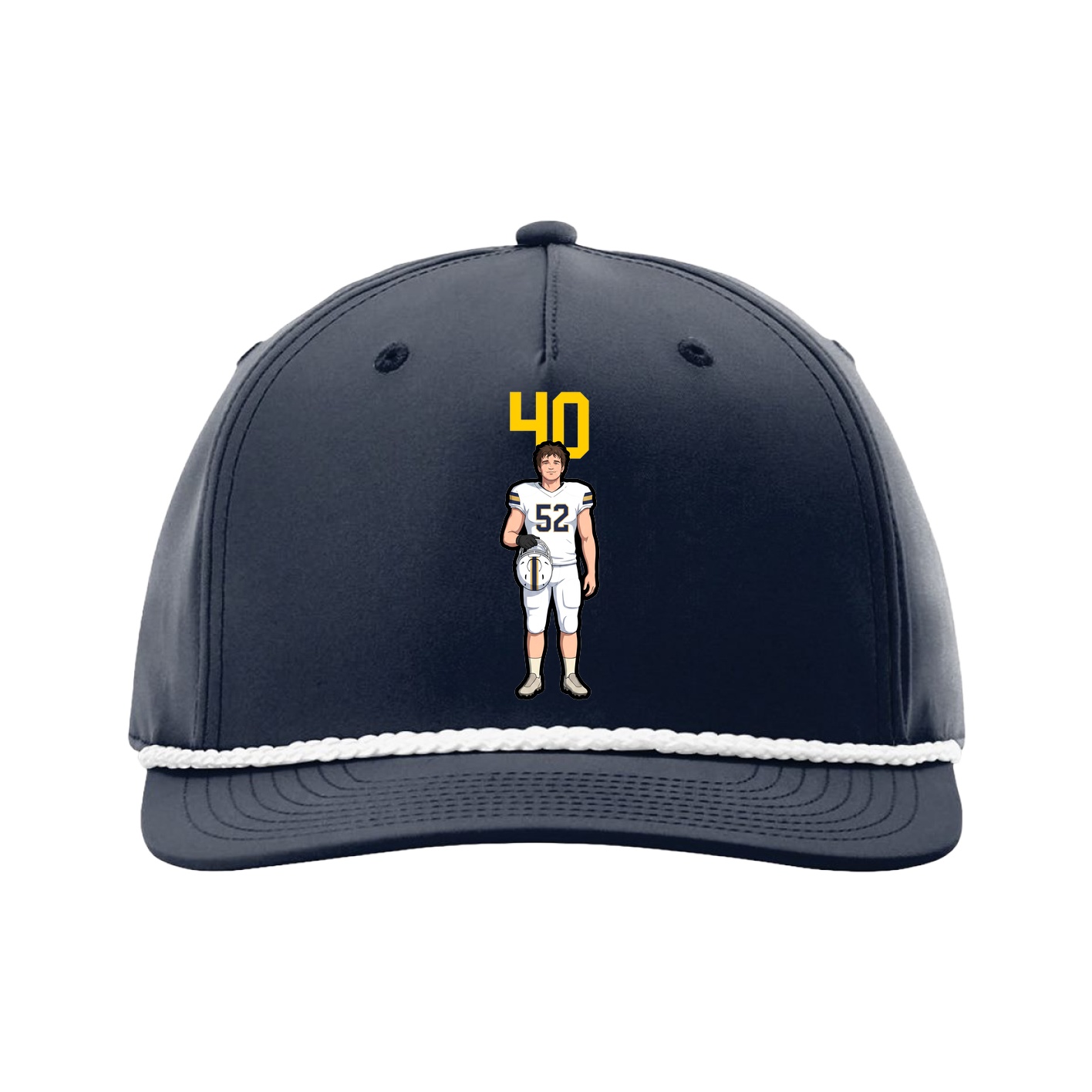 Five-Panel Classic Rope Cap — Number Top in Navy