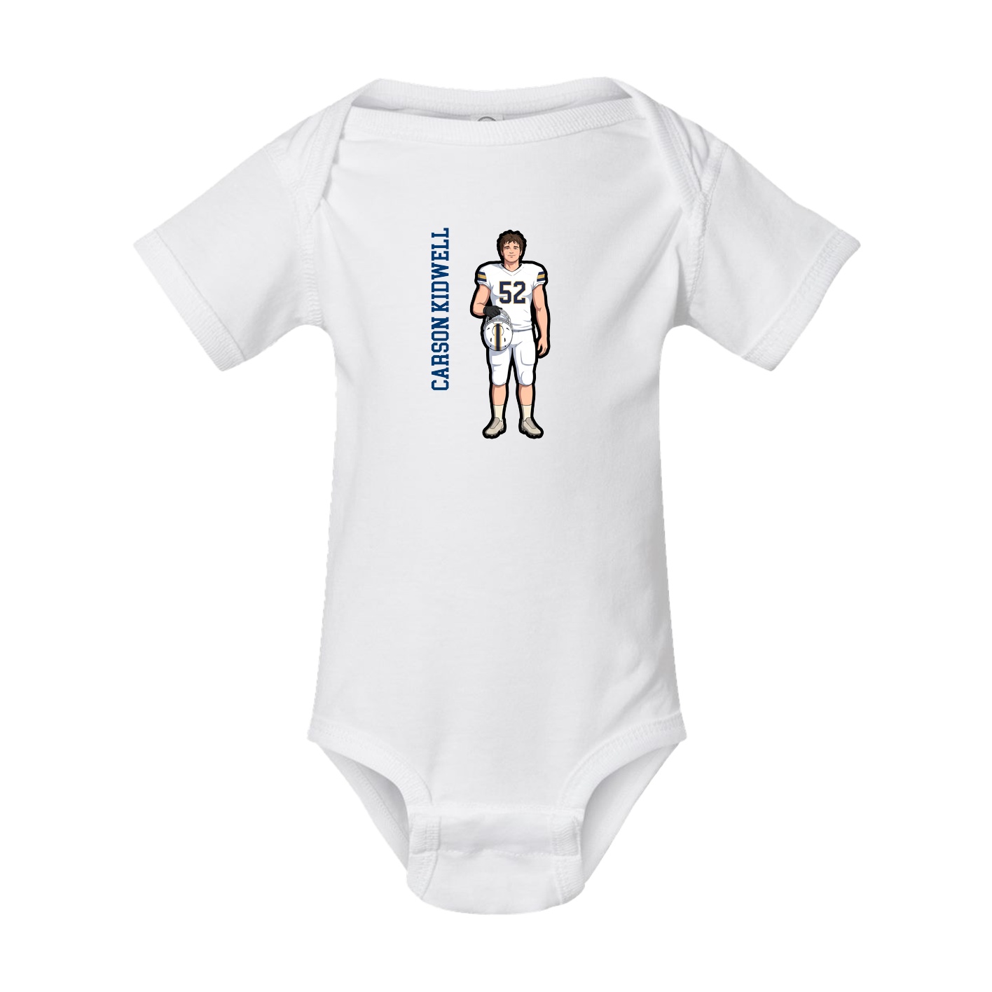 Baby Onesie — Name Vertical in White