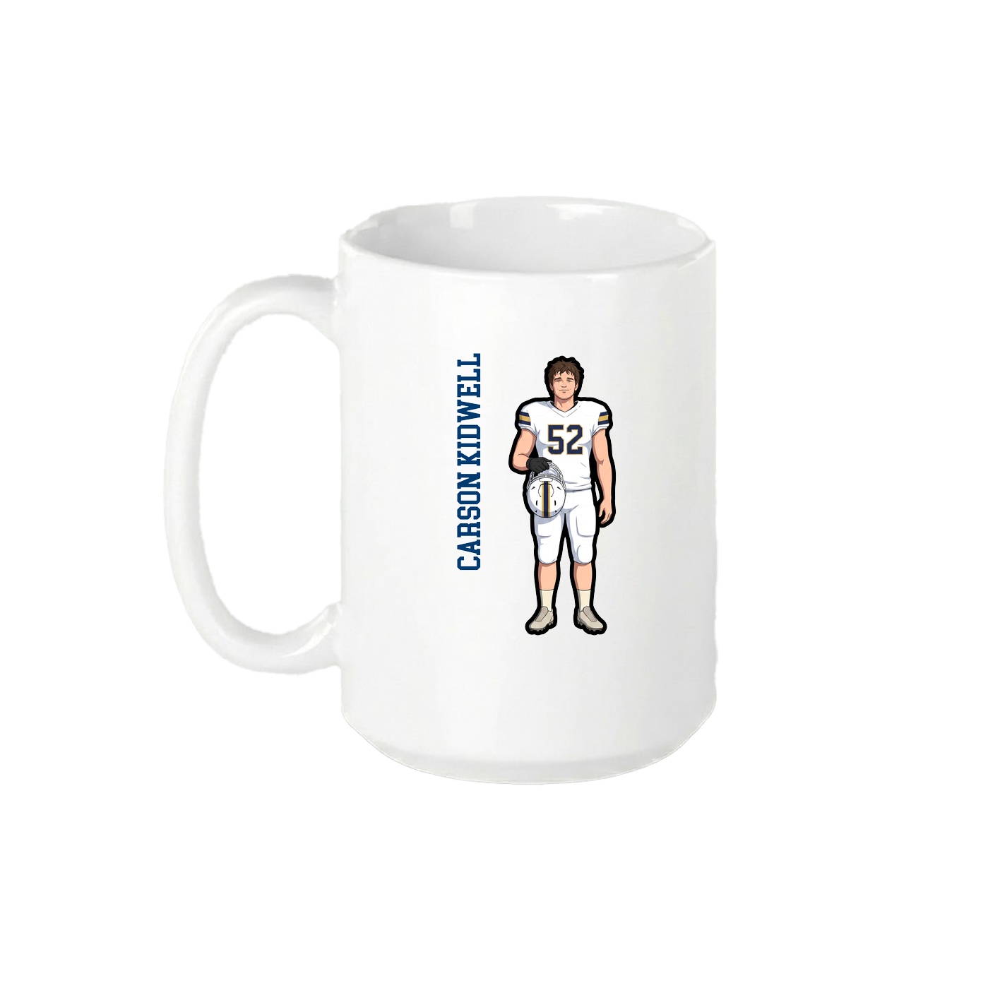 15oz Coffee Mug — Name Vertical in White