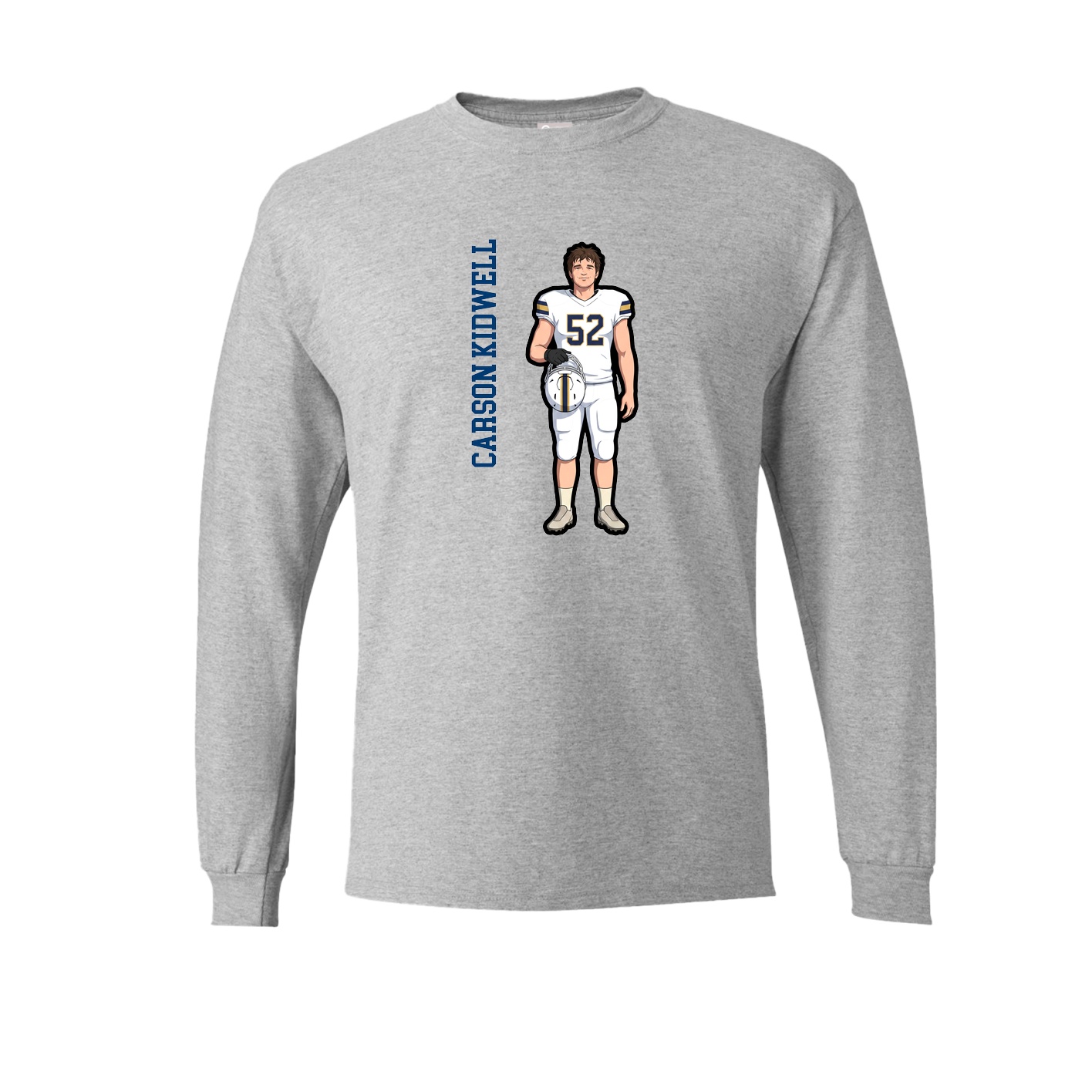 Long Sleeve Tee — Name Vertical in Grey