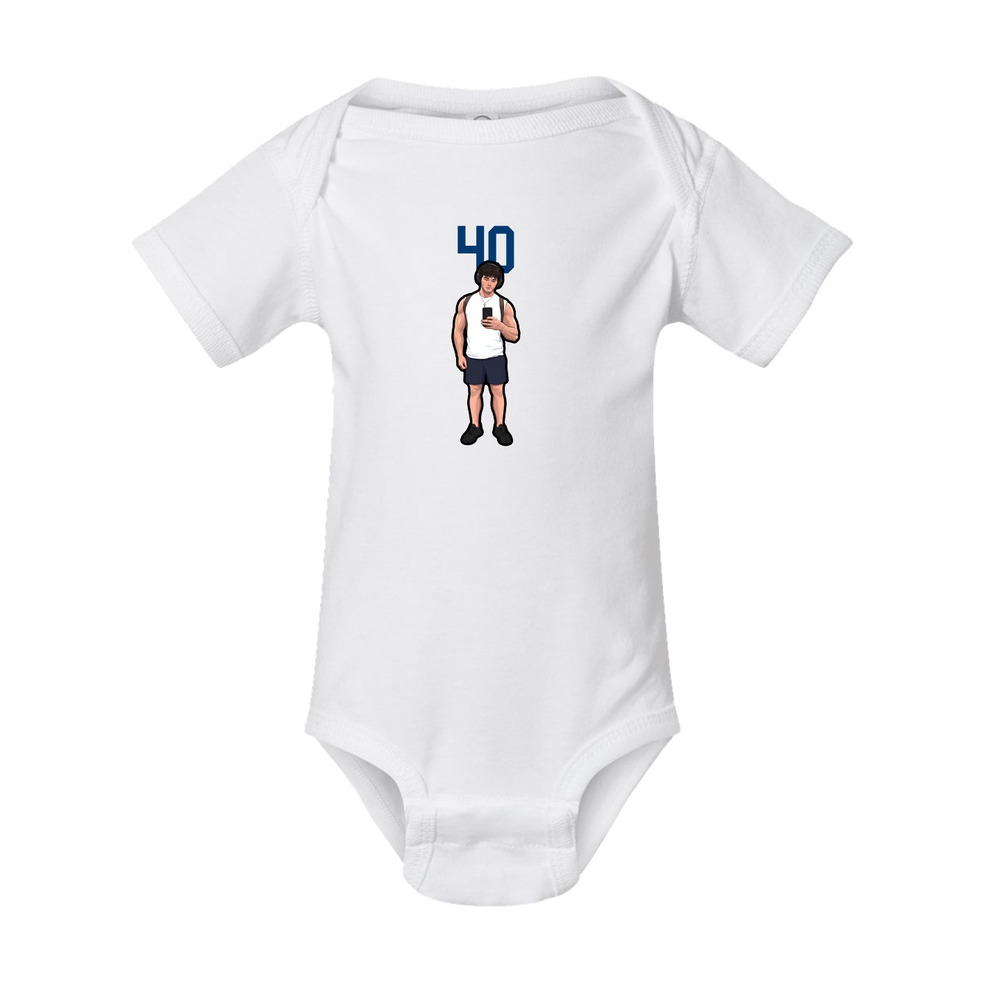 Baby Onesie — Number Top in White