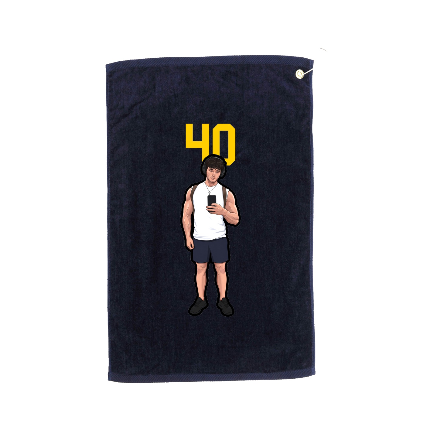 Golf Towel — Number Top in Navy