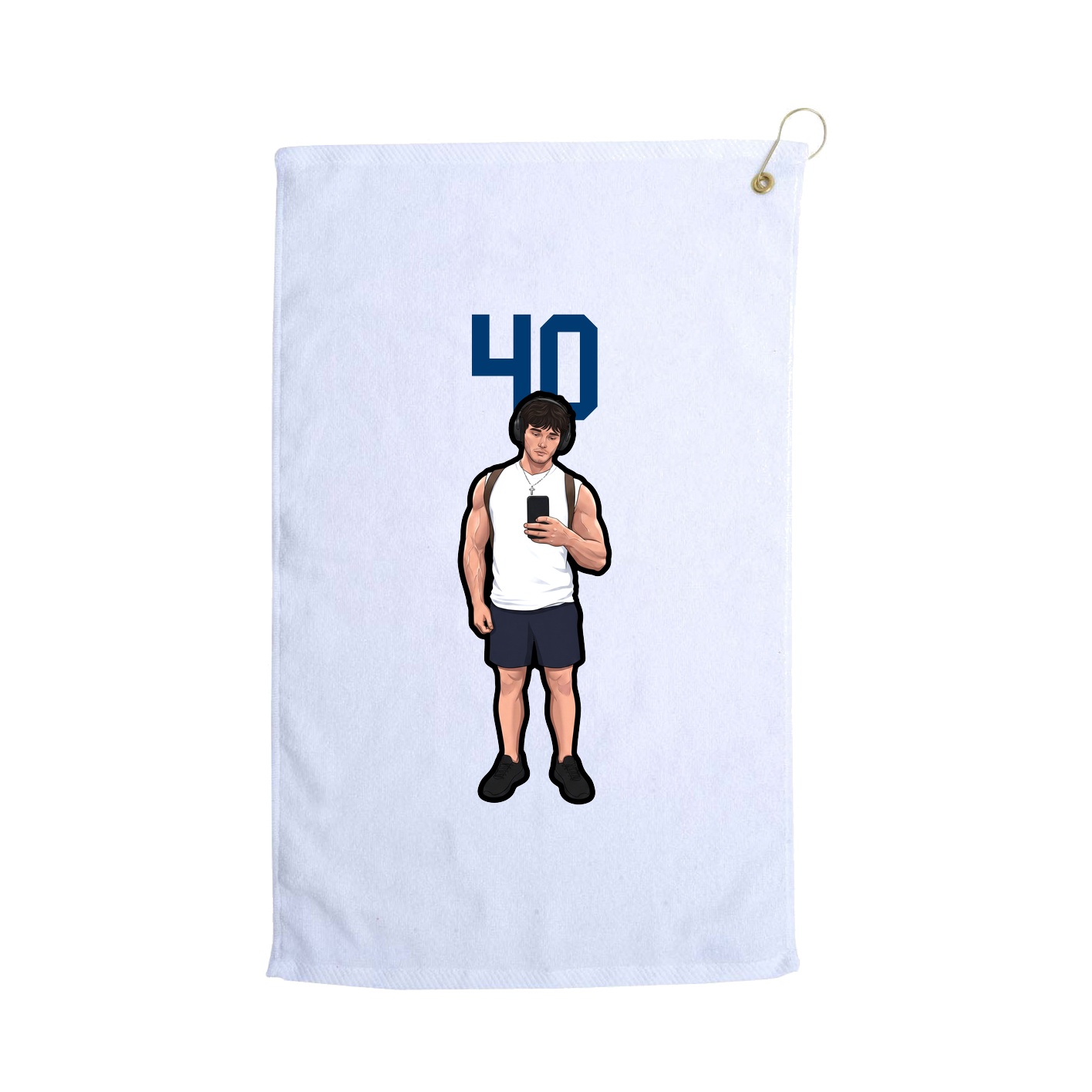 Golf Towel — Number Top in White