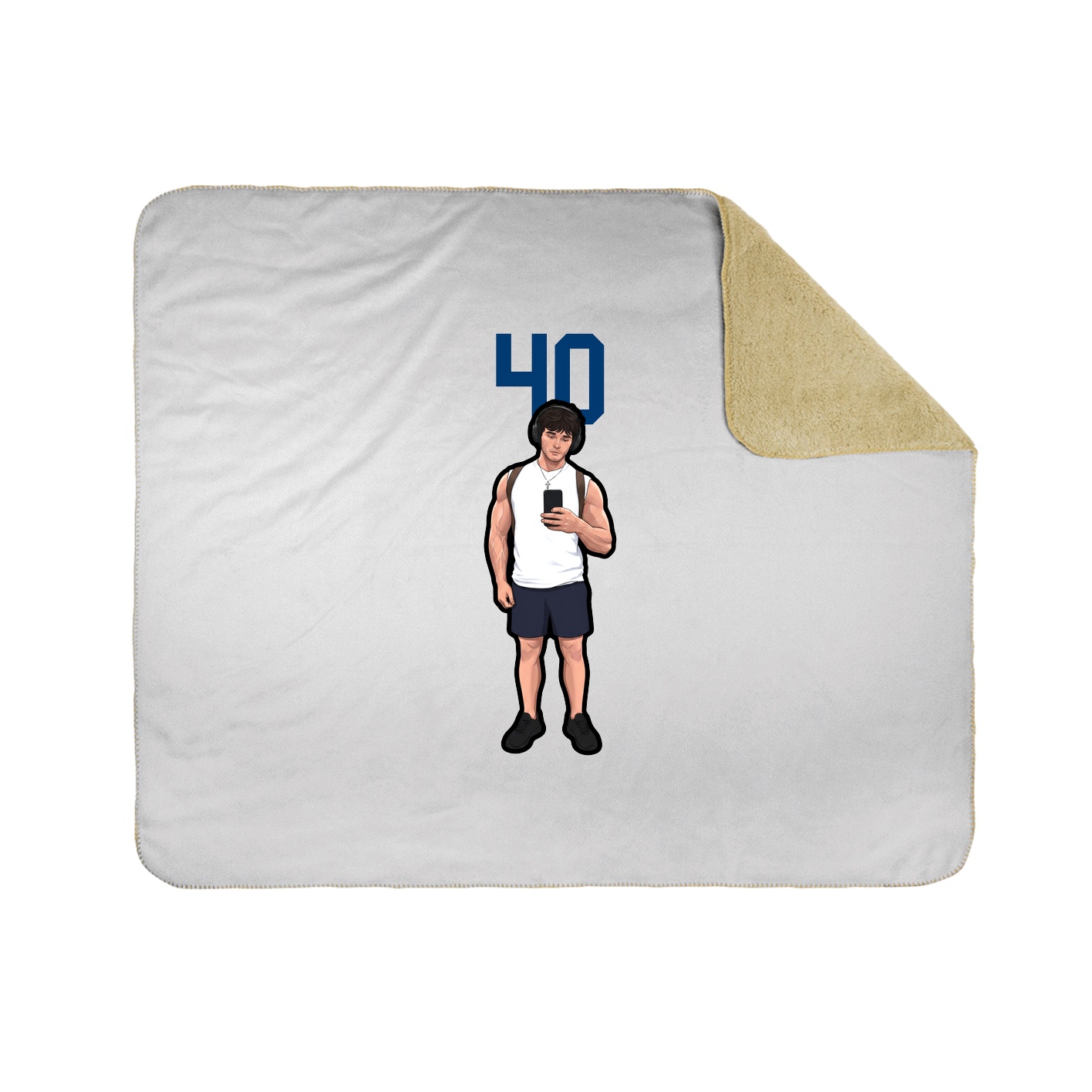 Throw Blanket — Number Top in White