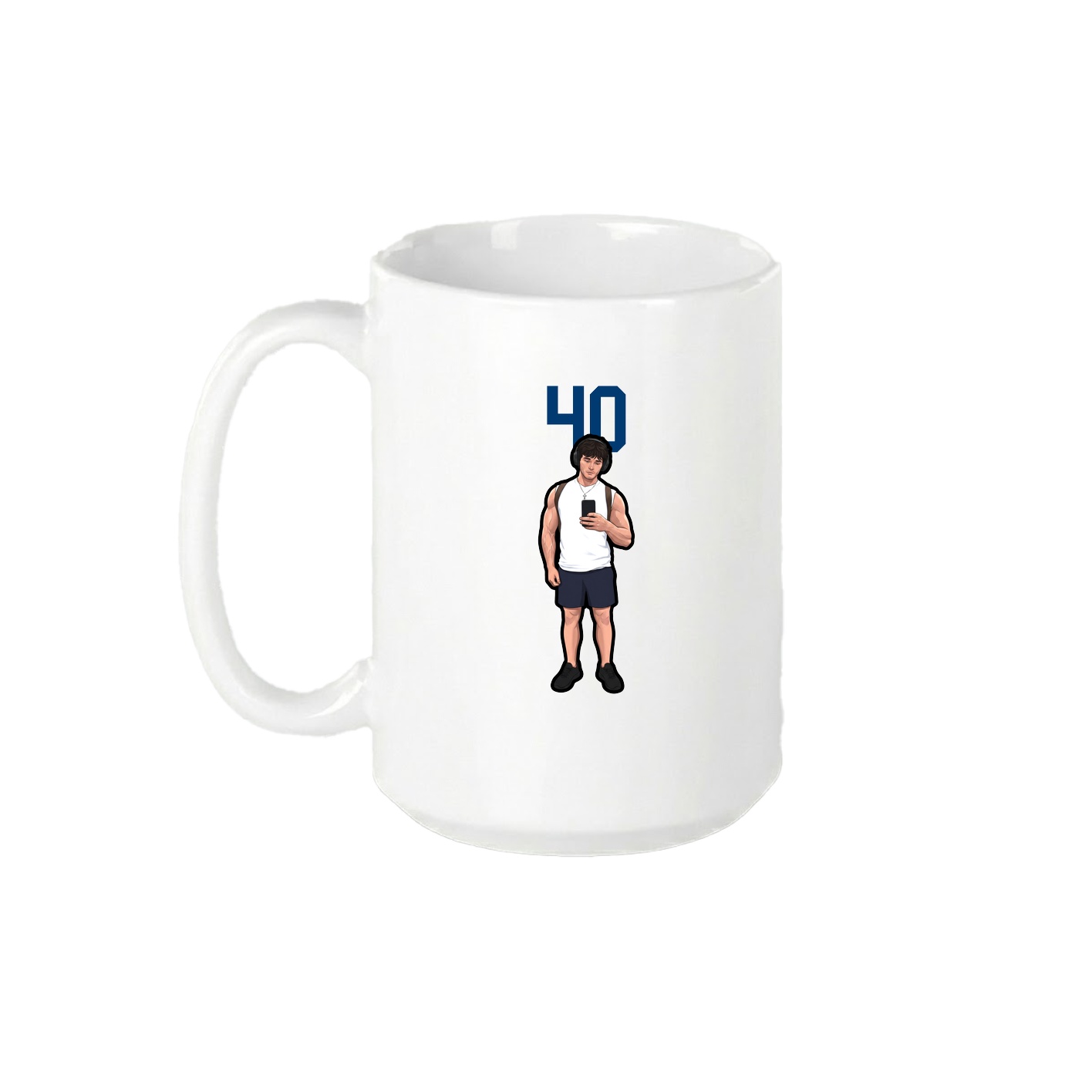 15oz Coffee Mug — Number Top in White
