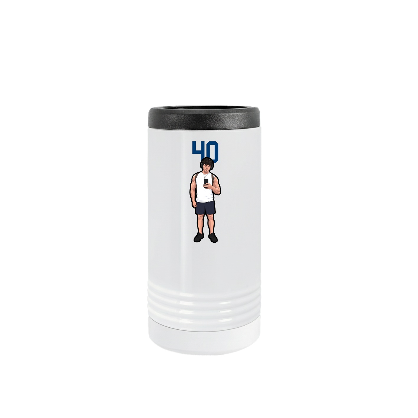 Slim Beverage Holder — Number Top in White