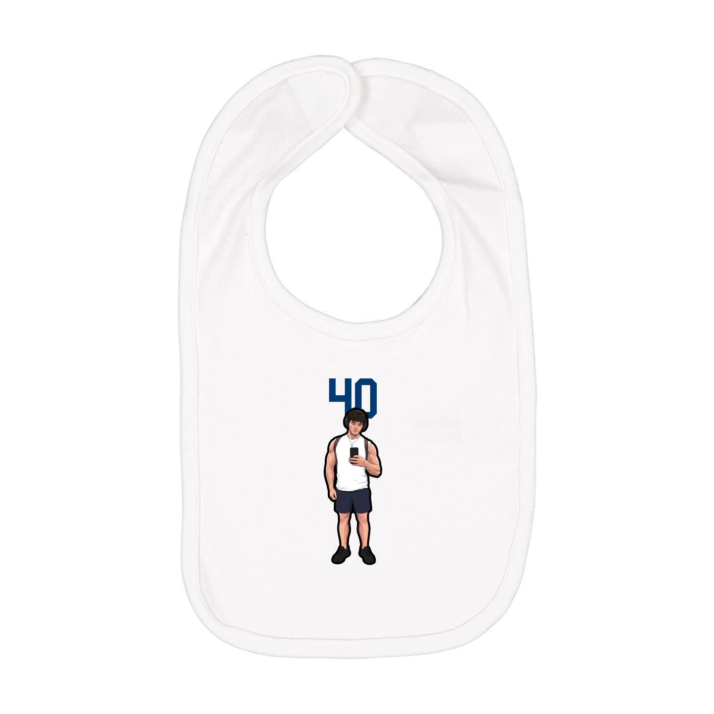 Infant Bib — Number Top in White