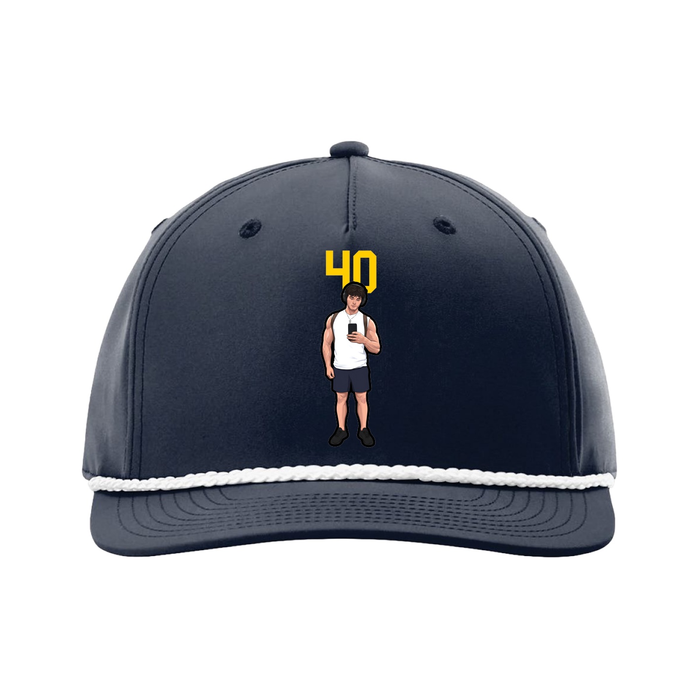 Five-Panel Classic Rope Cap — Number Top in Navy