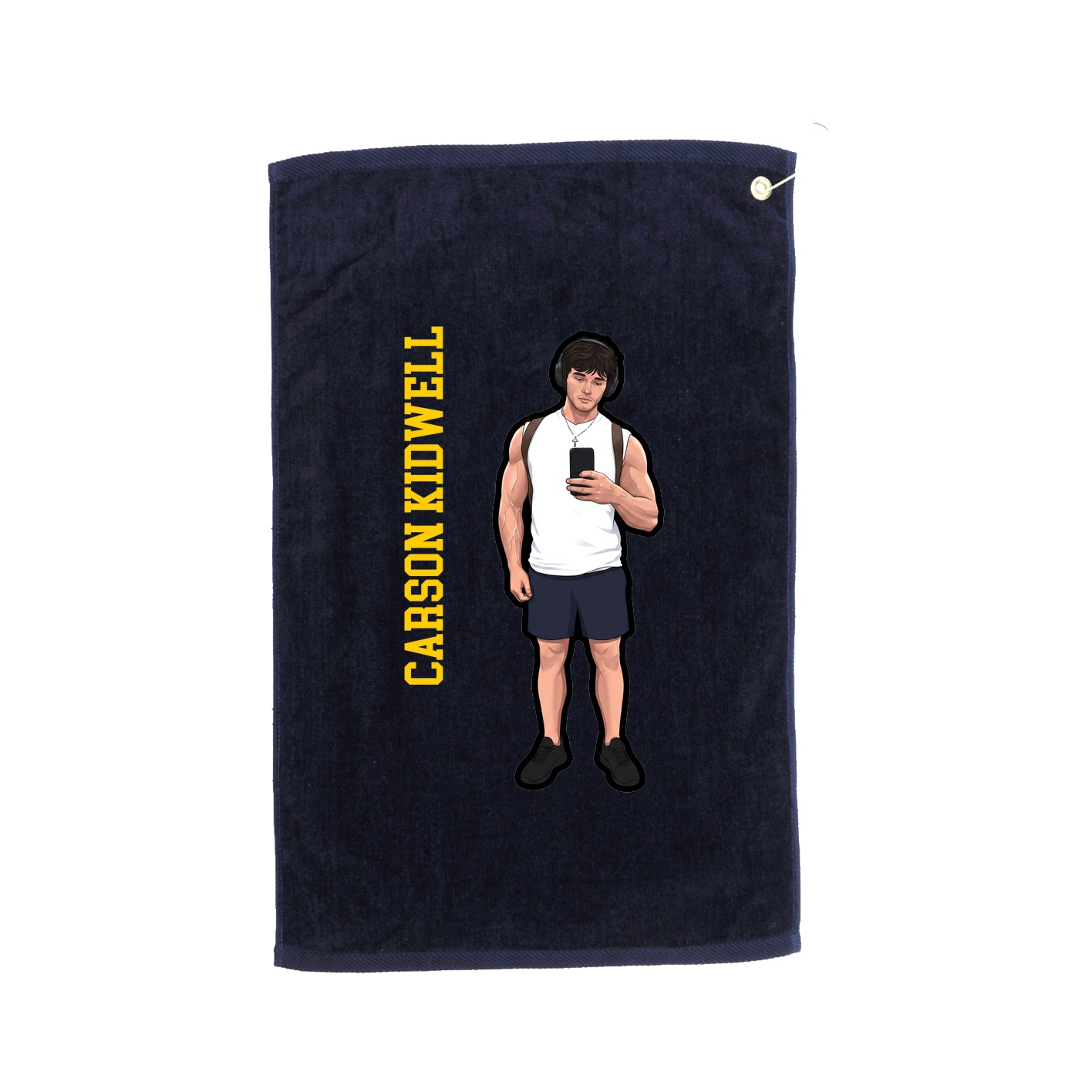 Golf Towel — Name Vertical in Navy