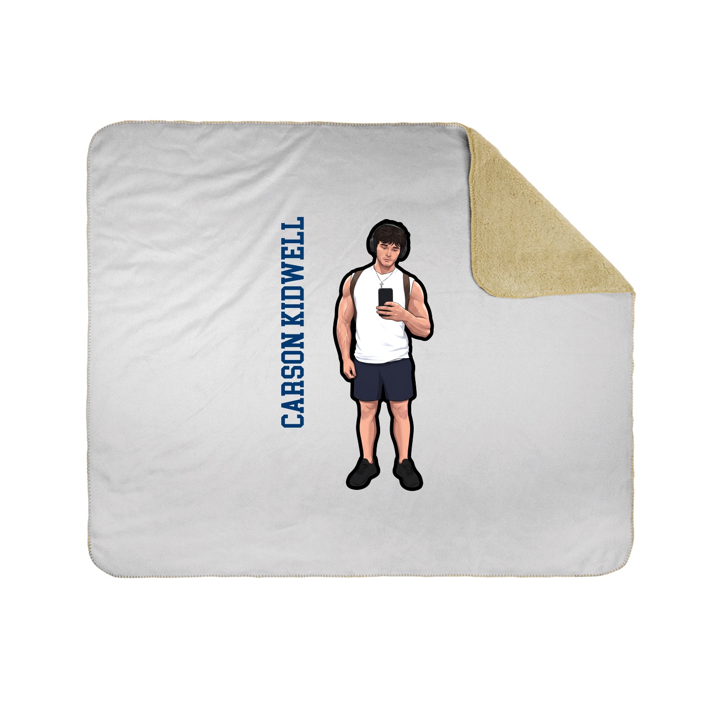 Throw Blanket — Name Vertical in White