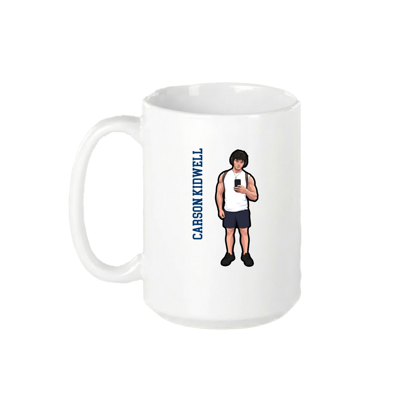 15oz Coffee Mug — Name Vertical in White