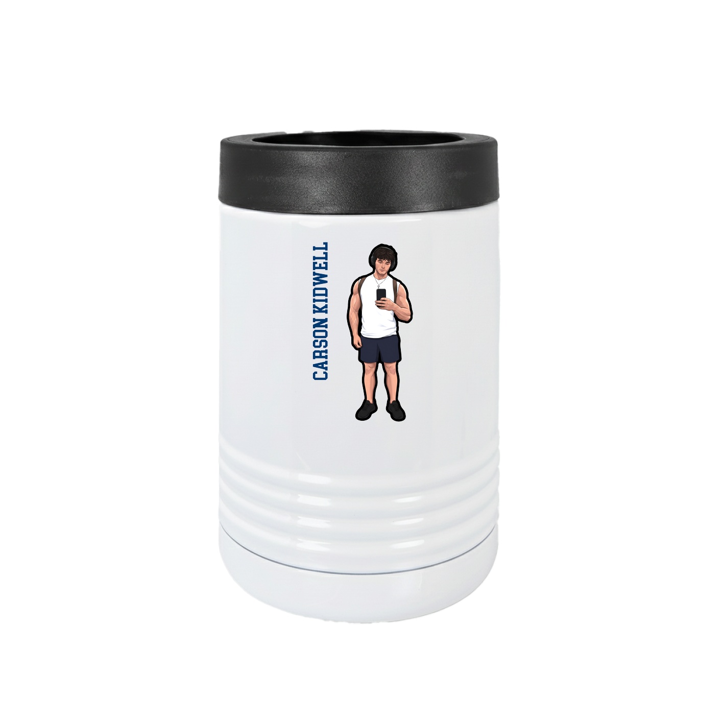 Beverage Holder — Name Vertical in White