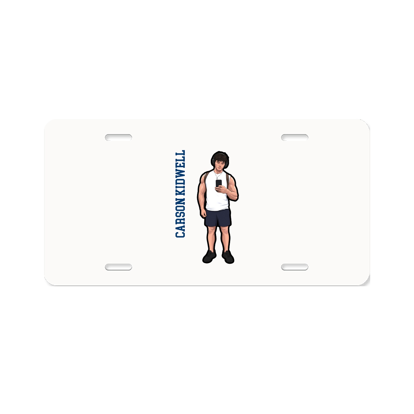 License Plate — Name Vertical in Classic