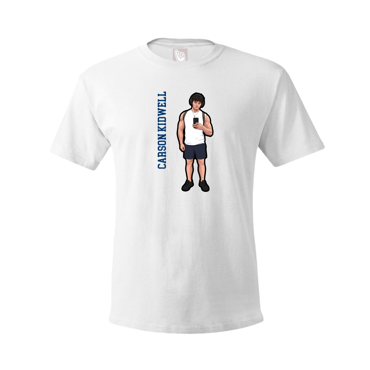 Tee — Name Vertical in White