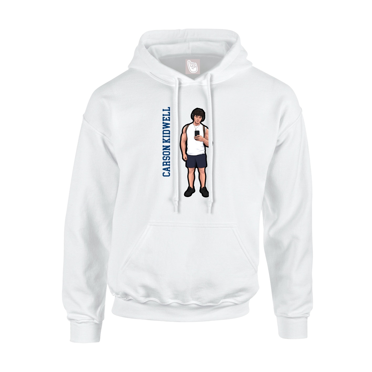 Hoodie — Name Vertical in White