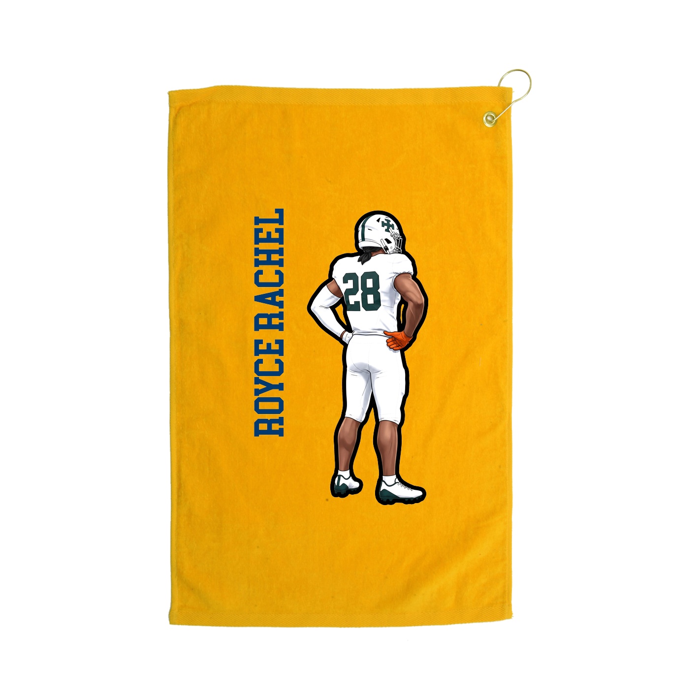 Golf Towel — Name Vertical in Gold