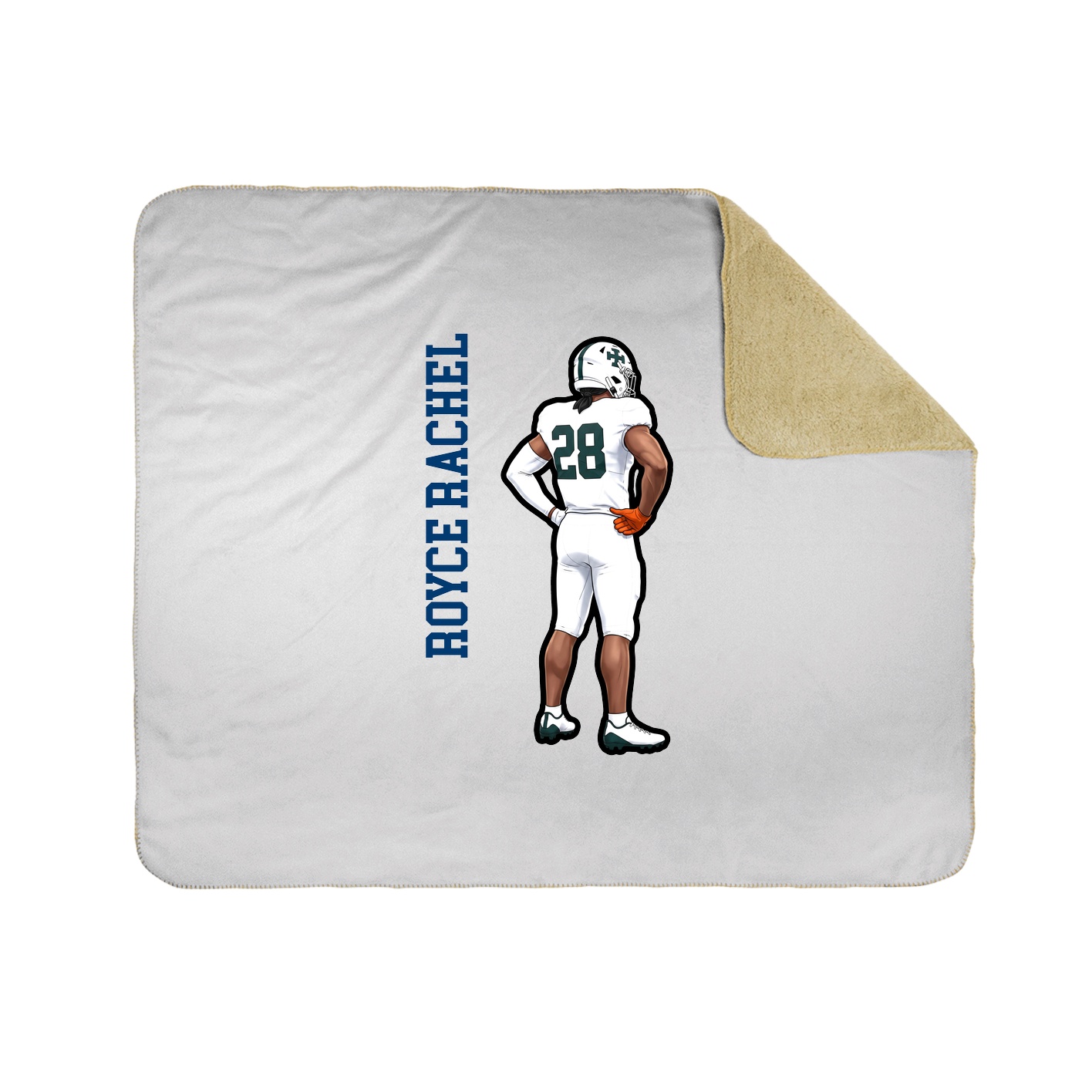 Throw Blanket — Name Vertical in White