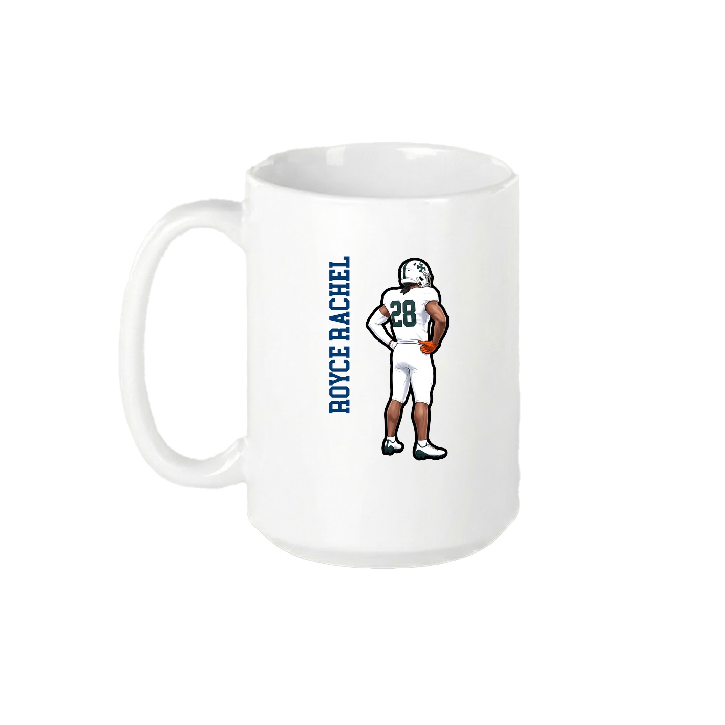 15oz Coffee Mug — Name Vertical in White