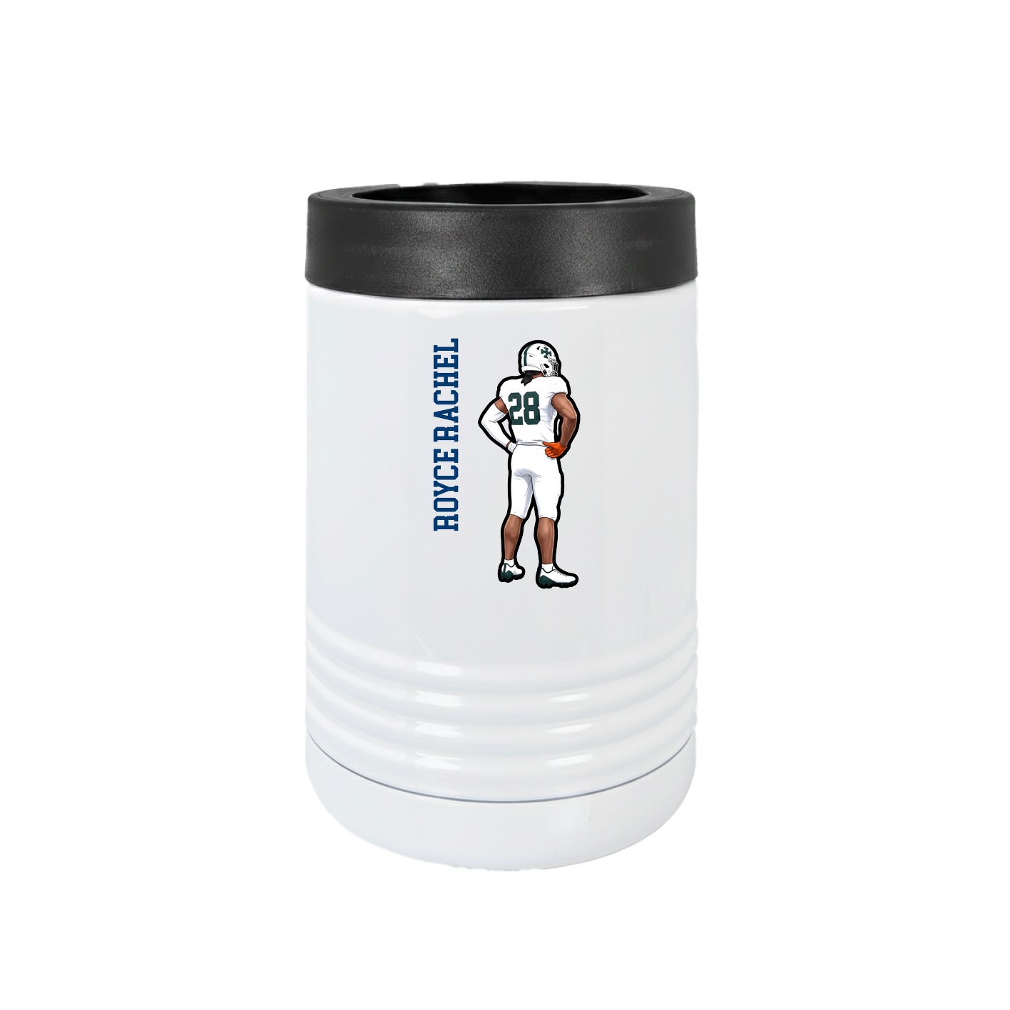Beverage Holder — Name Vertical in White