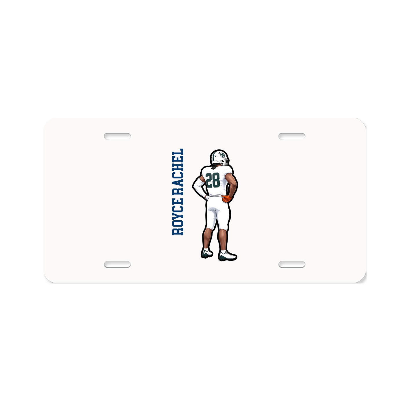 License Plate — Name Vertical in Classic
