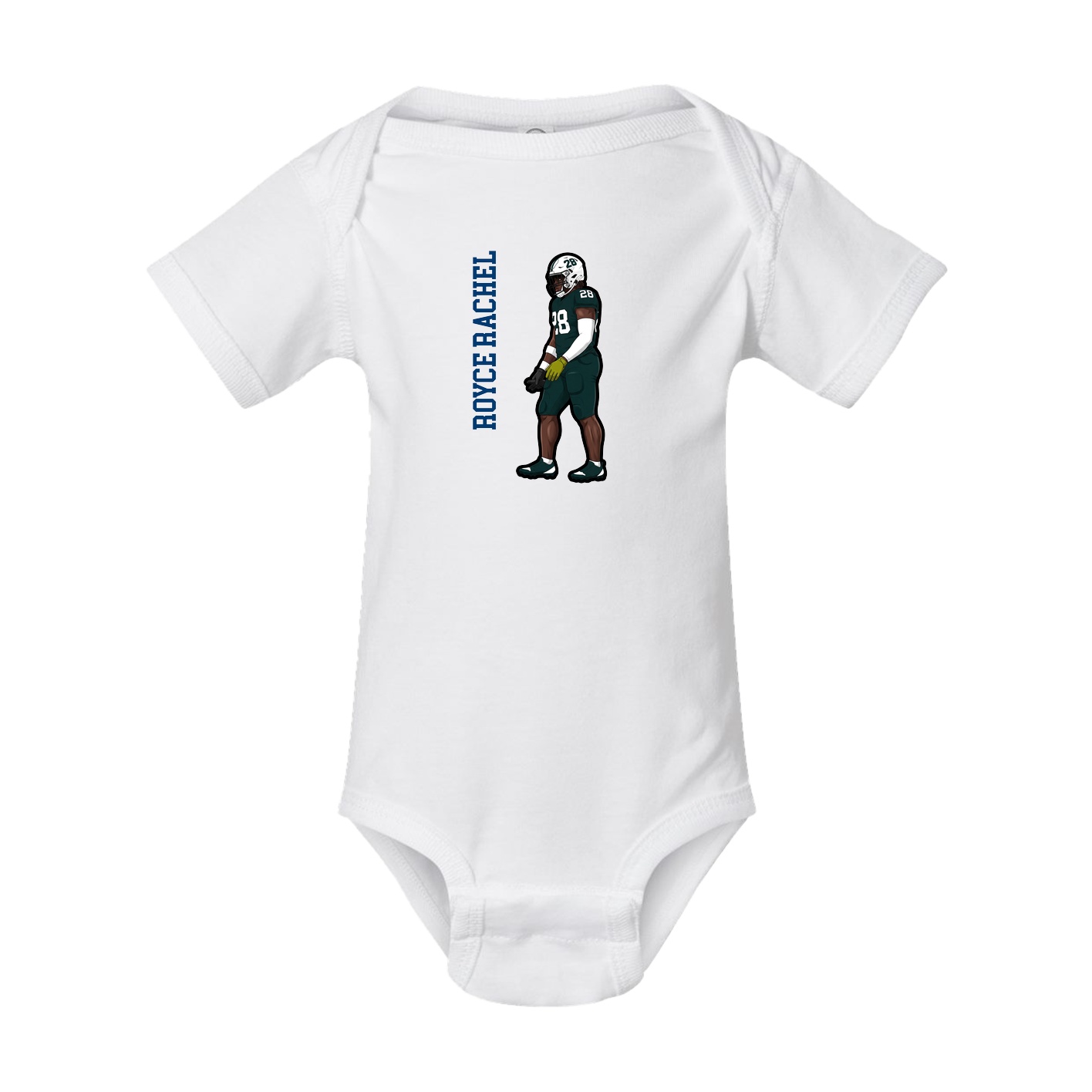 Baby Onesie — Name Vertical in White