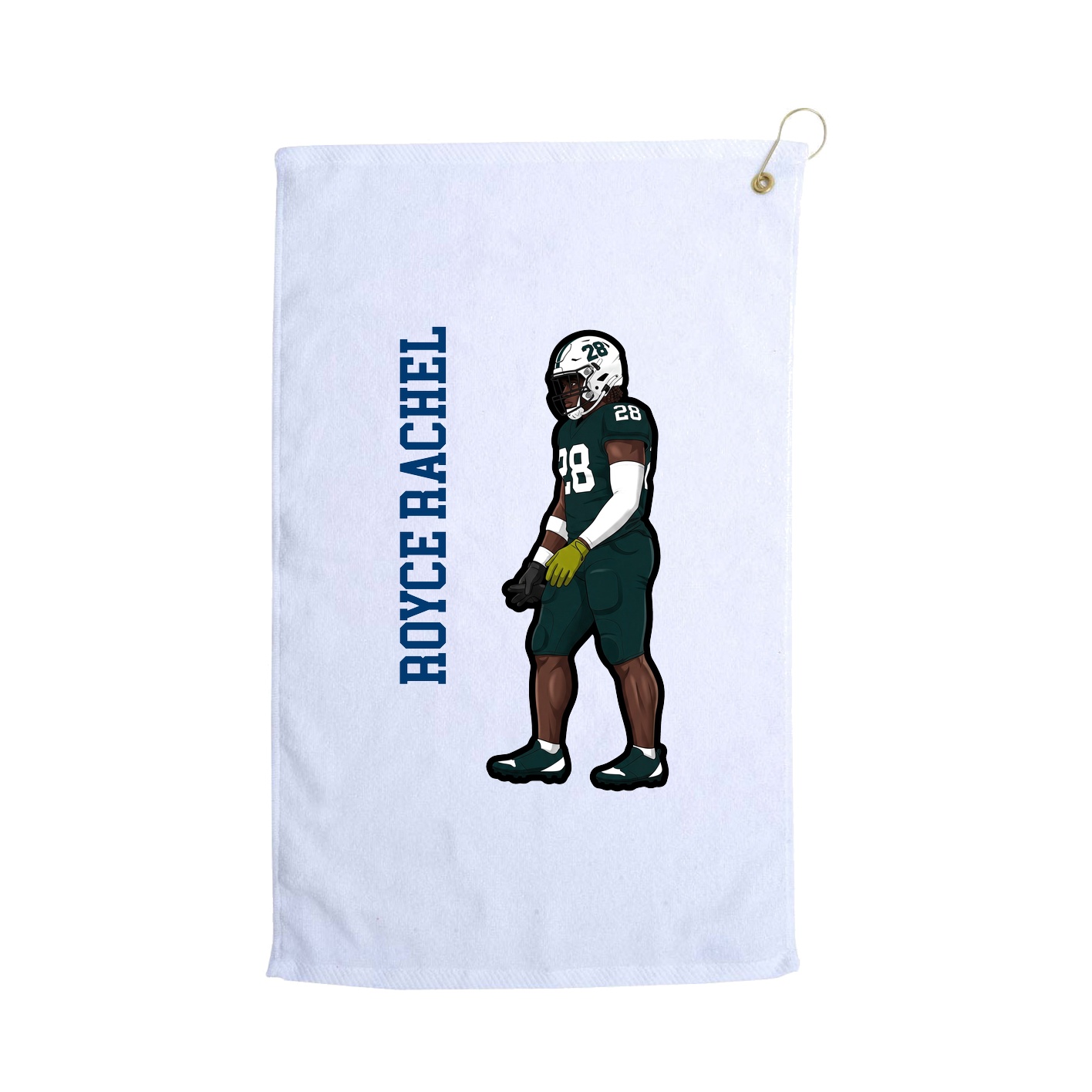 Golf Towel — Name Vertical in White