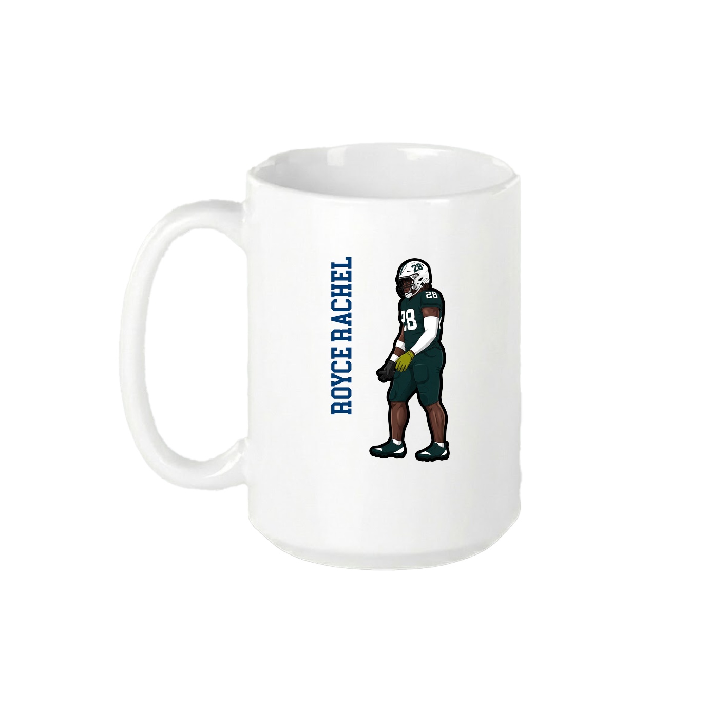 15oz Coffee Mug — Name Vertical in White