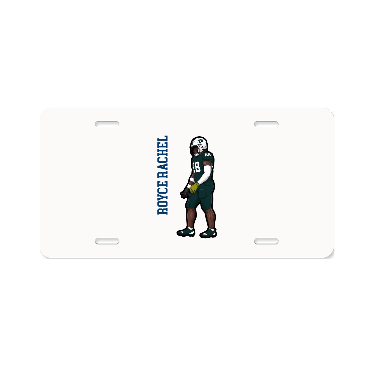 License Plate — Name Vertical in Classic