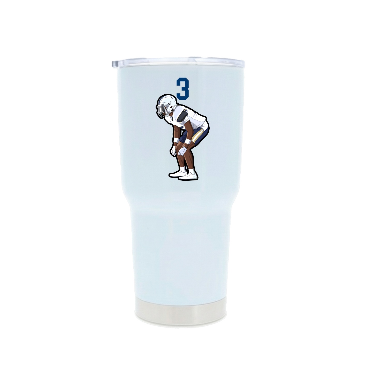 30oz Stainless Steel Tumbler — Number Top in White