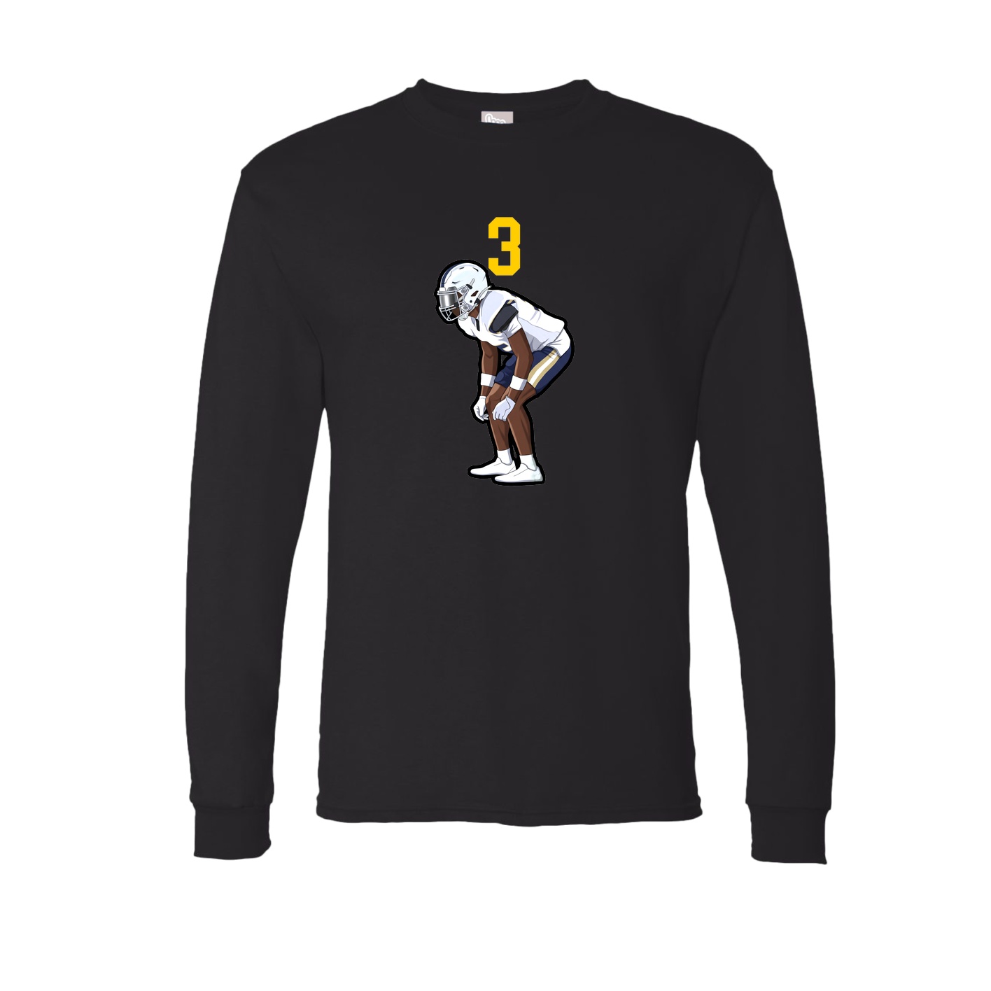 Long Sleeve Tee — Number Top in Black
