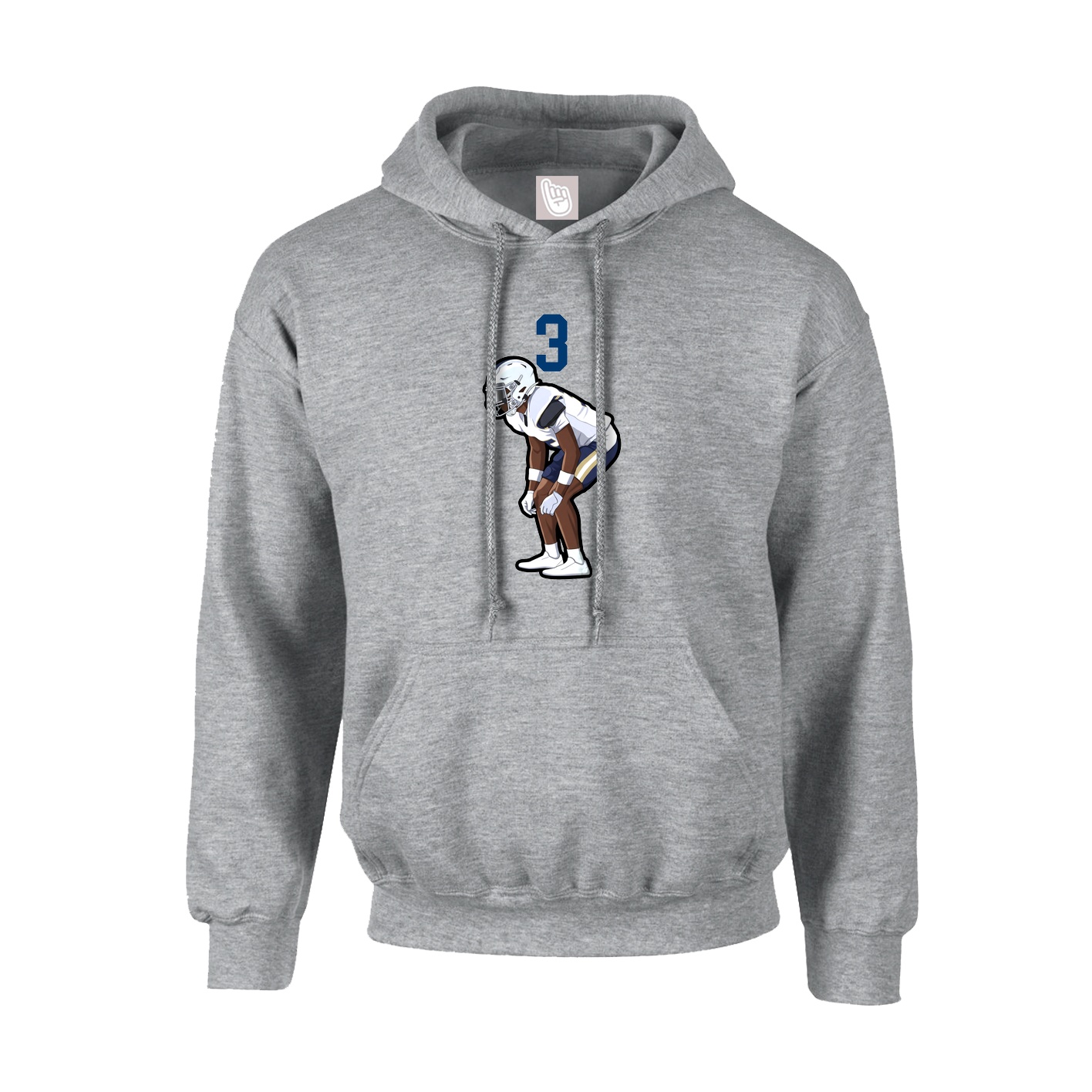 Hoodie — Number Top in Grey