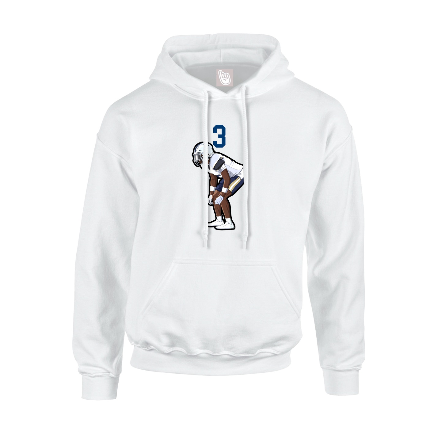 Youth Hoodie — Number Top in White
