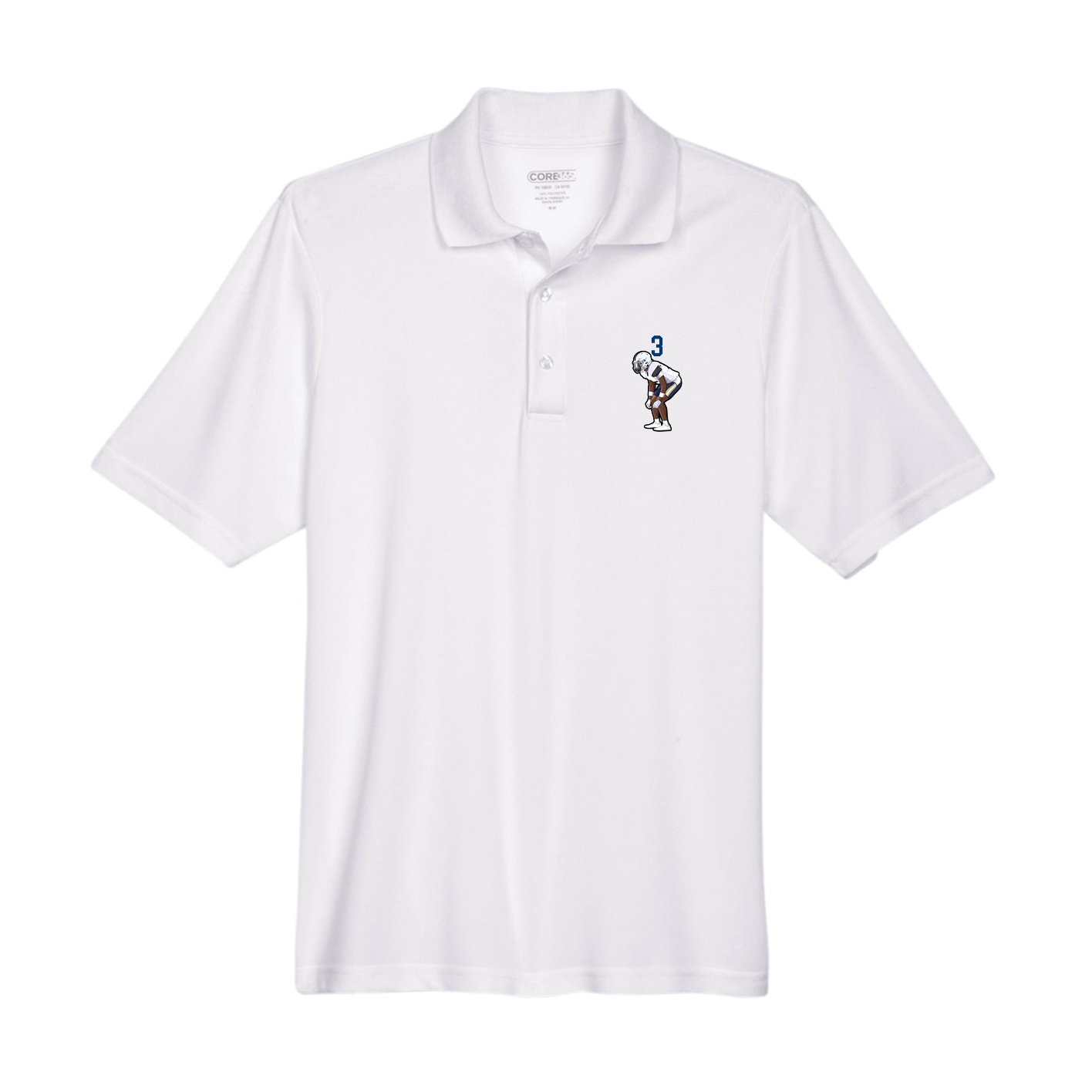 Performance Polo — Number Top in White