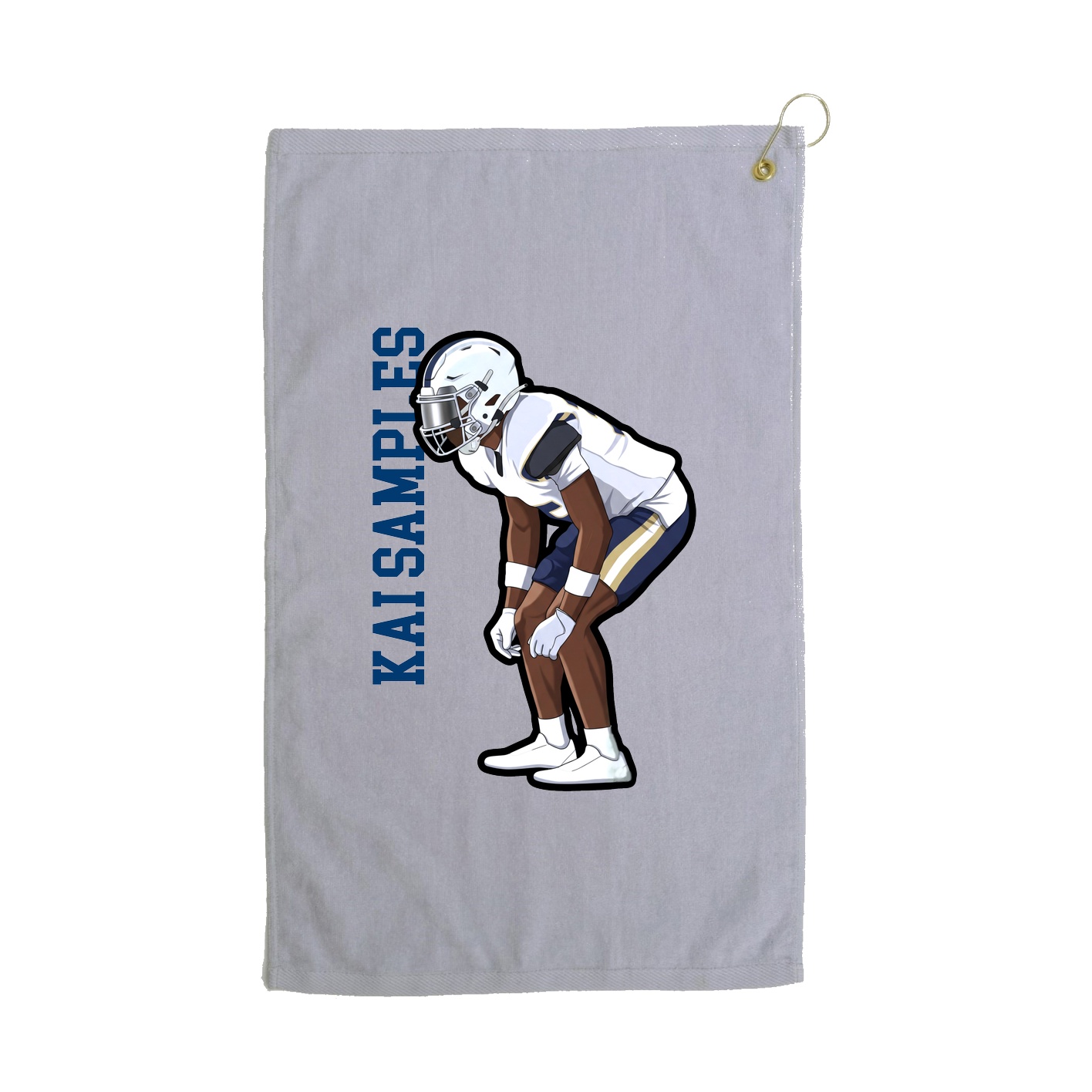 Golf Towel — Name Vertical in Grey