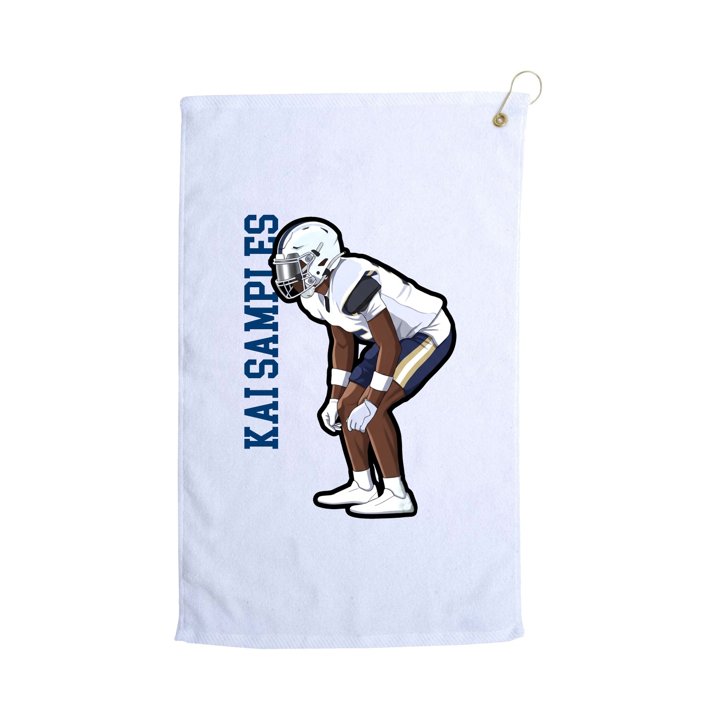 Golf Towel — Name Vertical in White