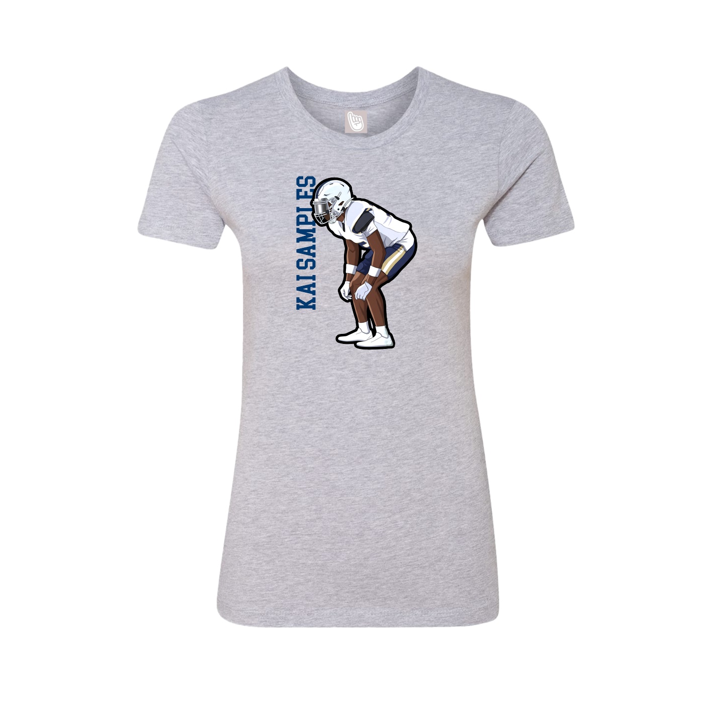 Womens Tee — Name Vertical in Grey
