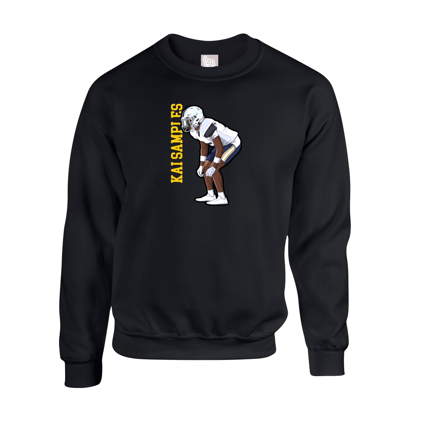 Fleece Crew — Name Vertical in Black