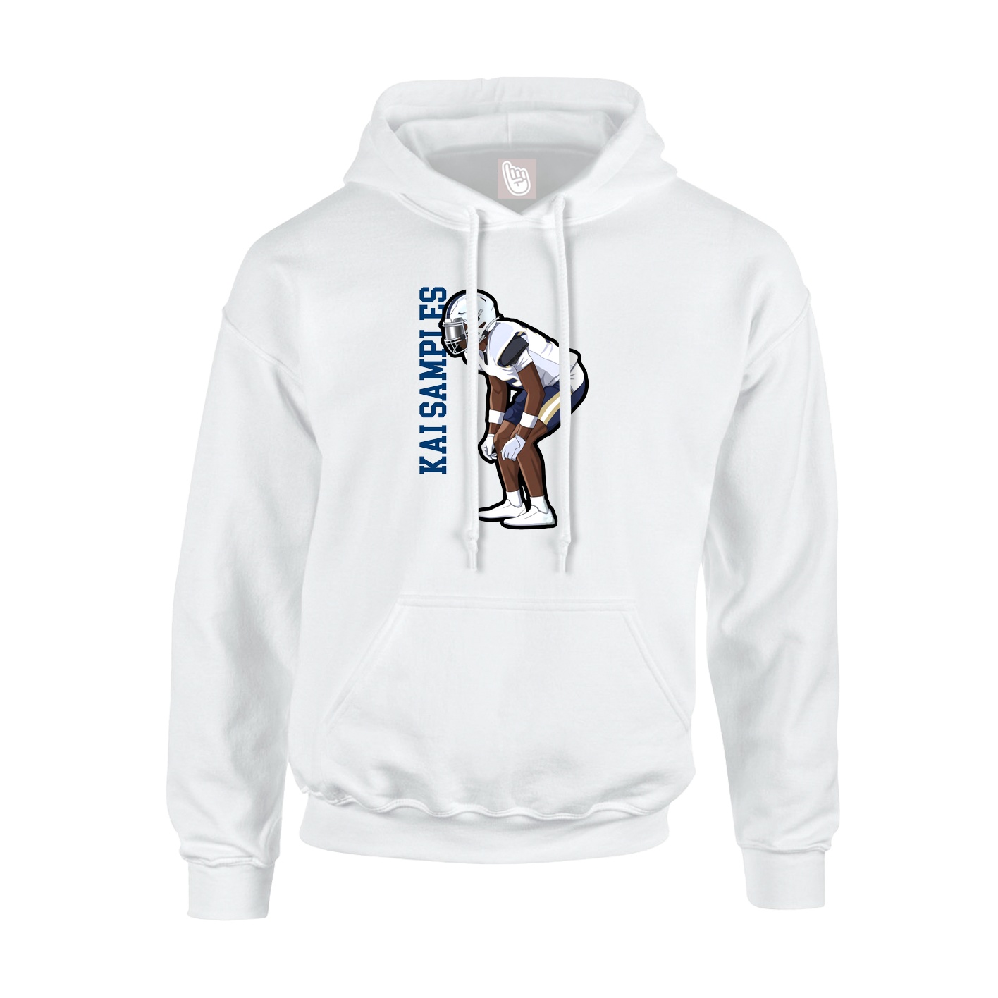 Youth Hoodie — Name Vertical in White
